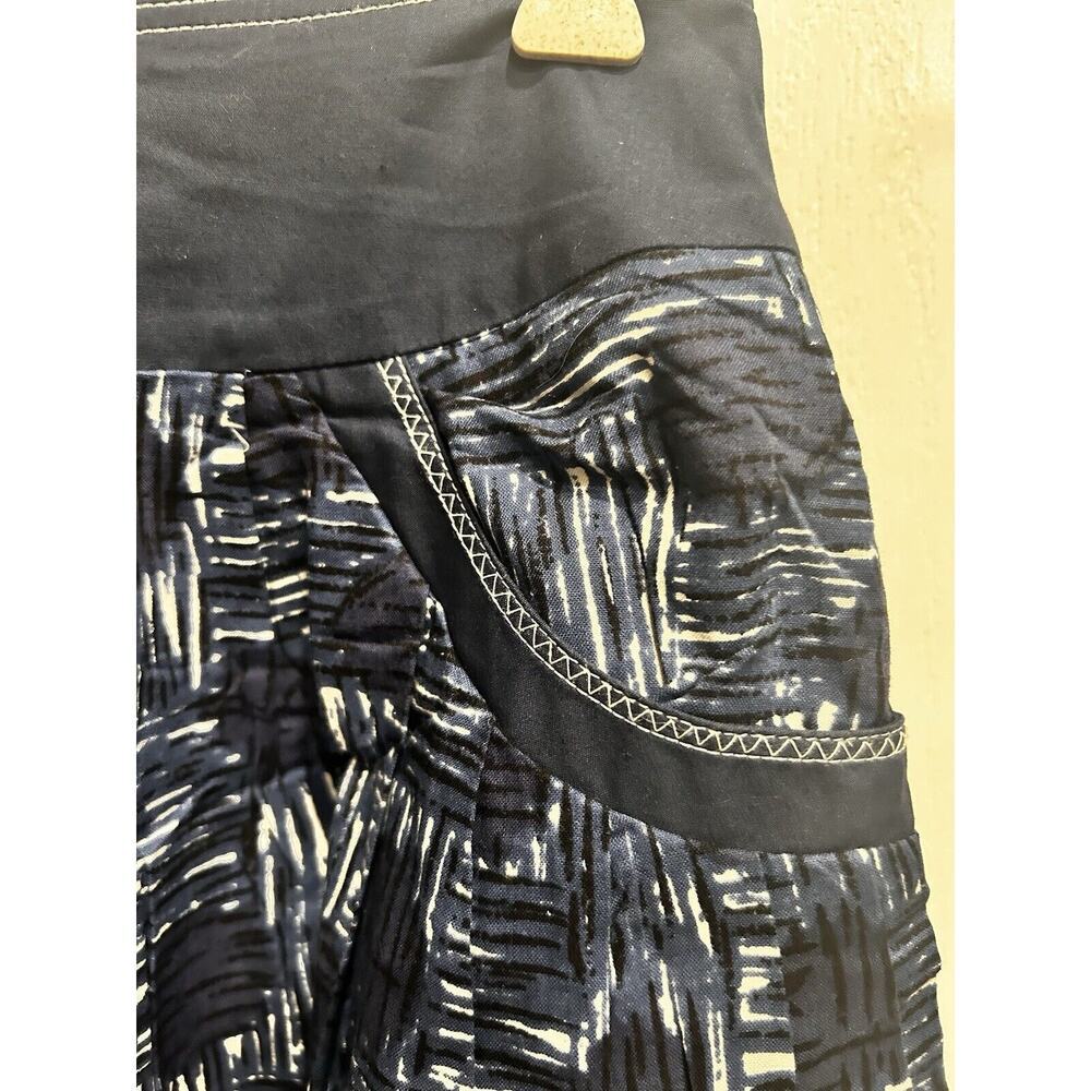 Lilly Pulitzer Sz Large Blue White Nautical Print Academia Cotton Skirt Pockets - Picture 4 of 9